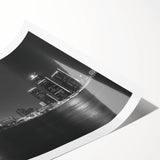 Extra large wall art featuring line art flowers in black on white, rolled print format, suited for large living room decor.