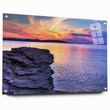 Acrylic print of Michigan's Upper Peninsula in muted earth tones, suitable for bedroom or dining room decor.