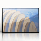 Large abstract wall art depicting the Kansas City skyline in muted gray tones on a framed acrylic print.