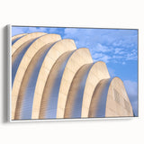 Vintage poster art of Kansas City skyline on extra large framed canvas with black and colorful tones.