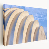 Large art canvas depicting the Kansas City skyline in muted evening colors, suitable for kitchen wall decor.