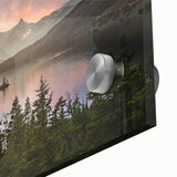 Large abstract wall art of Montana Glacier in muted earth tones on acrylic glass, suitable for dining room ambiance.