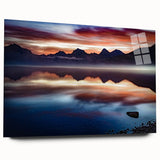 Large abstract wall art depicting a Montana landscape in muted earth tones on acrylic glass.