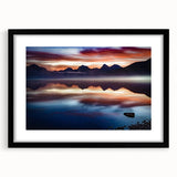 Colorful abstract art print depicting a vibrant, textured Montana landscape, framed in black, ideal for living room decor.