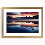 Extra large abstract art print depicting a textured Montana landscape, in a gold frame, ideal for living room decor.