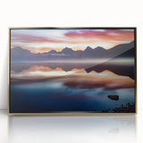 Acrylic print of a Montana landscape in muted earth tones, framed in gold, suitable for modern art wall decor.