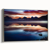 Framed canvas featuring a black and white vintage landscape painting of Montana scenery, ideal for bedroom wall decor.