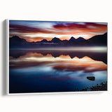 Framed canvas landscape art painting depicting a Montana scenery in muted earth tones, ideal for living room decor.