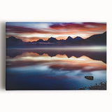 Black and white photograph on stretched canvas depicting a serene Montana landscape, suitable for kitchen wall art.