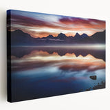Large canvas print of a serene Montana landscape, featuring muted green and blue tones, ideal for kitchen wall art.