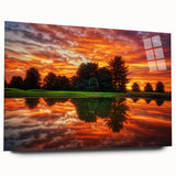Large abstract wall art depicting the Nebraska landscape in muted earth tones on acrylic glass.