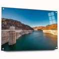 Acrylic print of Hoover Dam in natural tones, suitable for bedroom or dining room decor.