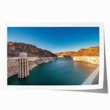 Extra large rolled print of the Hoover Dam in muted earth tones, ideal for art wall dining room placement.