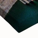 Black and white stretched canvas featuring a detailed landscape of Hoover Dam, ideal for bedroom wall art.