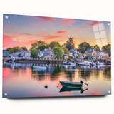 Acrylic print of a New Hampshire landscape in muted earth tones, ideal for dining room decor.