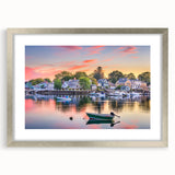 Textured art depicting an abstract New Hampshire landscape in muted earth tones on a framed silver mat.