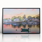 Framed acrylic print featuring a large abstract depiction of New Hampshire scenery in earthy tones.