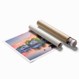 Extra large rolled print of New Hampshire scenery with muted earth tones, perfect for classy bathroom wall art.