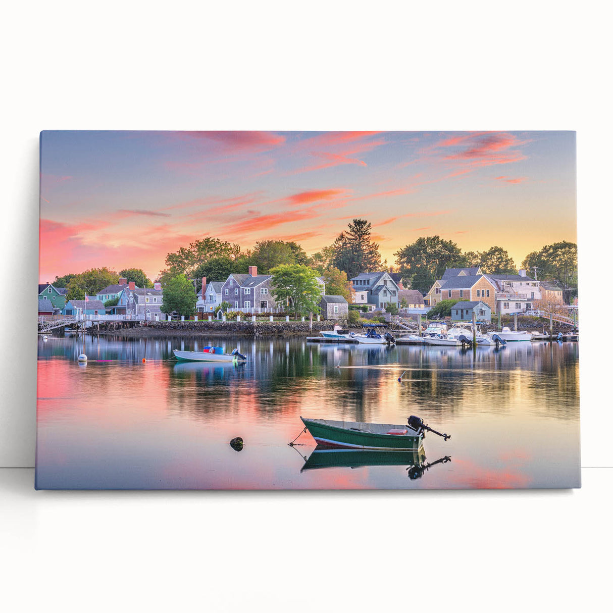 Black and white large art of New Hampshire scenery on stretched canvas, ideal for kitchen wall art or bedroom.