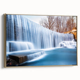 Framed canvas of a vintage-style New Jersey landscape in black and gold tones, ideal for bedroom decor.