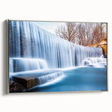 Landscape art painting of New Jersey scenery on framed canvas, featuring muted earth tones, ideal for office decor.