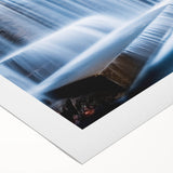 Art deco poster featuring a New Jersey scenery in muted green and beige tones on a rolled canvas.