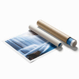 Rolled print of a New Jersey landscape featuring soft pastel shades, ideal for classy bathroom wall art.