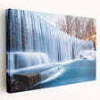Stretched canvas print of a New Jersey landscape in muted green and blue tones, ideal for kitchen wall art.