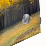 Large abstract wall art featuring a New Mexico scenery in vibrant earth tones on acrylic glass, ideal for dining room decor.