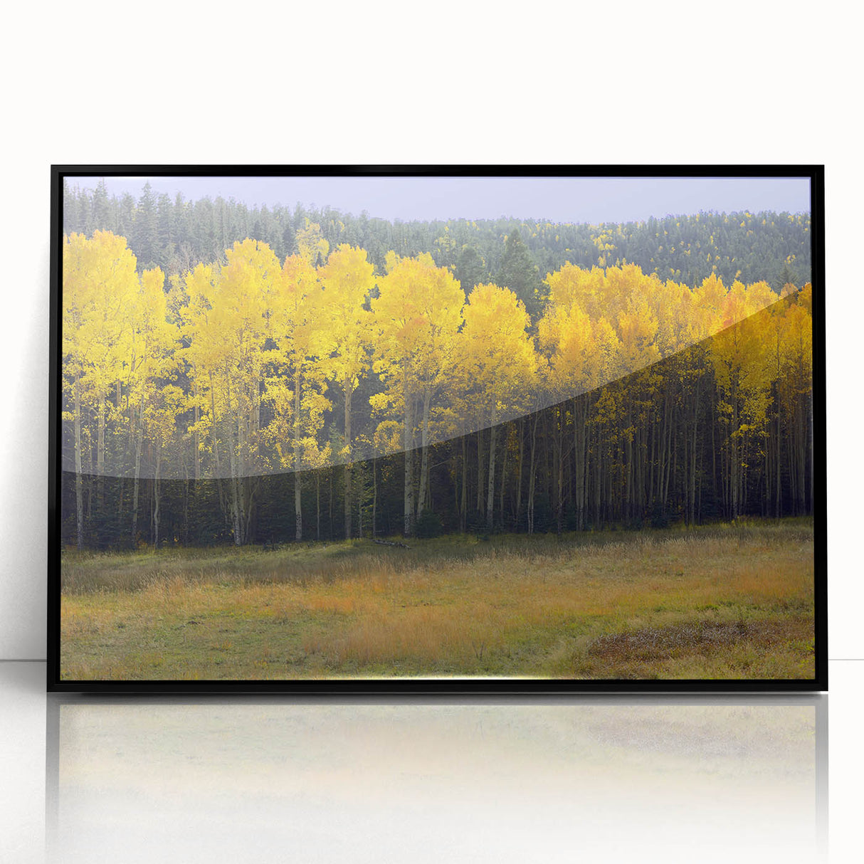 Large abstract wall art depicting New Mexico scenery in muted earth tones on a framed acrylic.