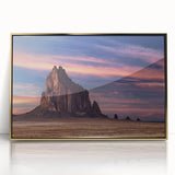 Large art print of White Sands, New Mexico in acrylic with a gold frame, featuring a mid-century modernist style.