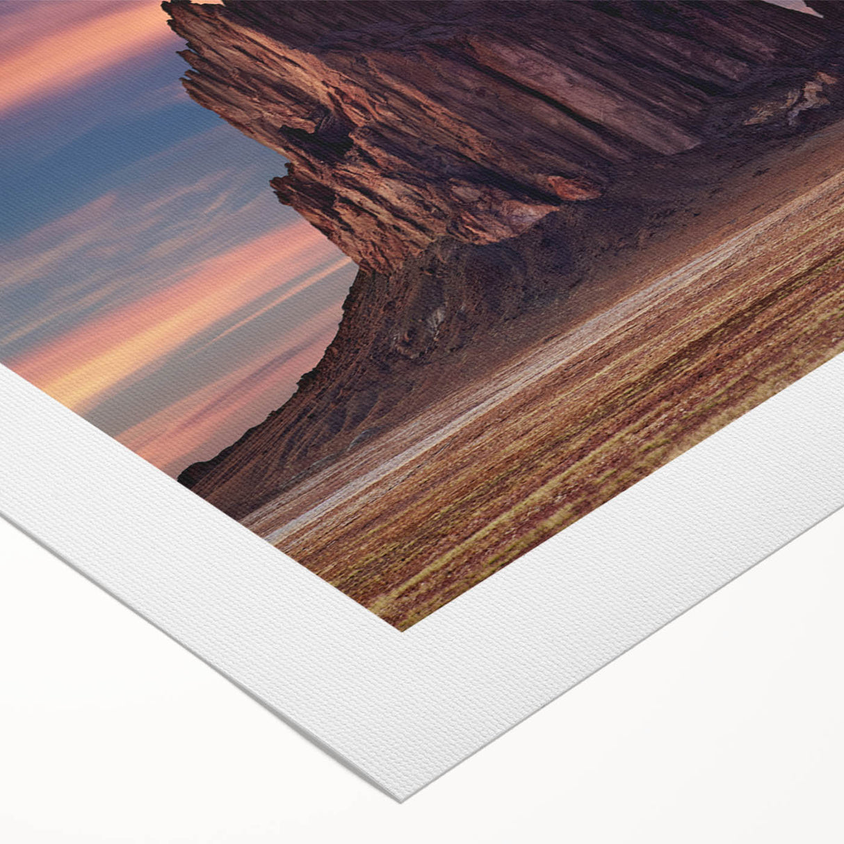 Art deco poster of White Sands, New Mexico, featuring pastel hues on rolled canvas, suitable for dining room wall art.