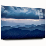 Acrylic print of Blue Ridge, North Carolina scenery in muted earth tones, ideal for bedroom or dining room art.