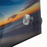 Large abstract depiction of Cape Hatteras on acrylic glass in mid-century modernist style, ideal for dining room art.