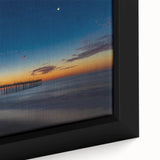 Extra large framed canvas of Cape Hatteras with textured black and colorful art, ideal for living room decor.