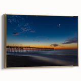 Framed canvas of Cape Hatteras landscape in muted gold and black tones, ideal for bedroom wall art.