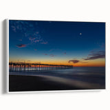 Vintage poster art of Cape Hatteras with colorful palette, framed canvas, ideal for living room decor.