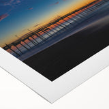 Art deco poster of Cape Hatteras with soft blue and beige tones on rolled canvas, suitable for dining room wall art.