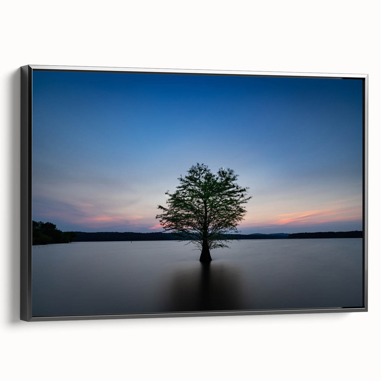 Black and white landscape art painting of Durham, North Carolina on framed canvas, suitable for bedroom wall decor.