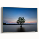 Framed canvas of a vintage Durham, North Carolina landscape in muted earth tones, ideal for living room decor.