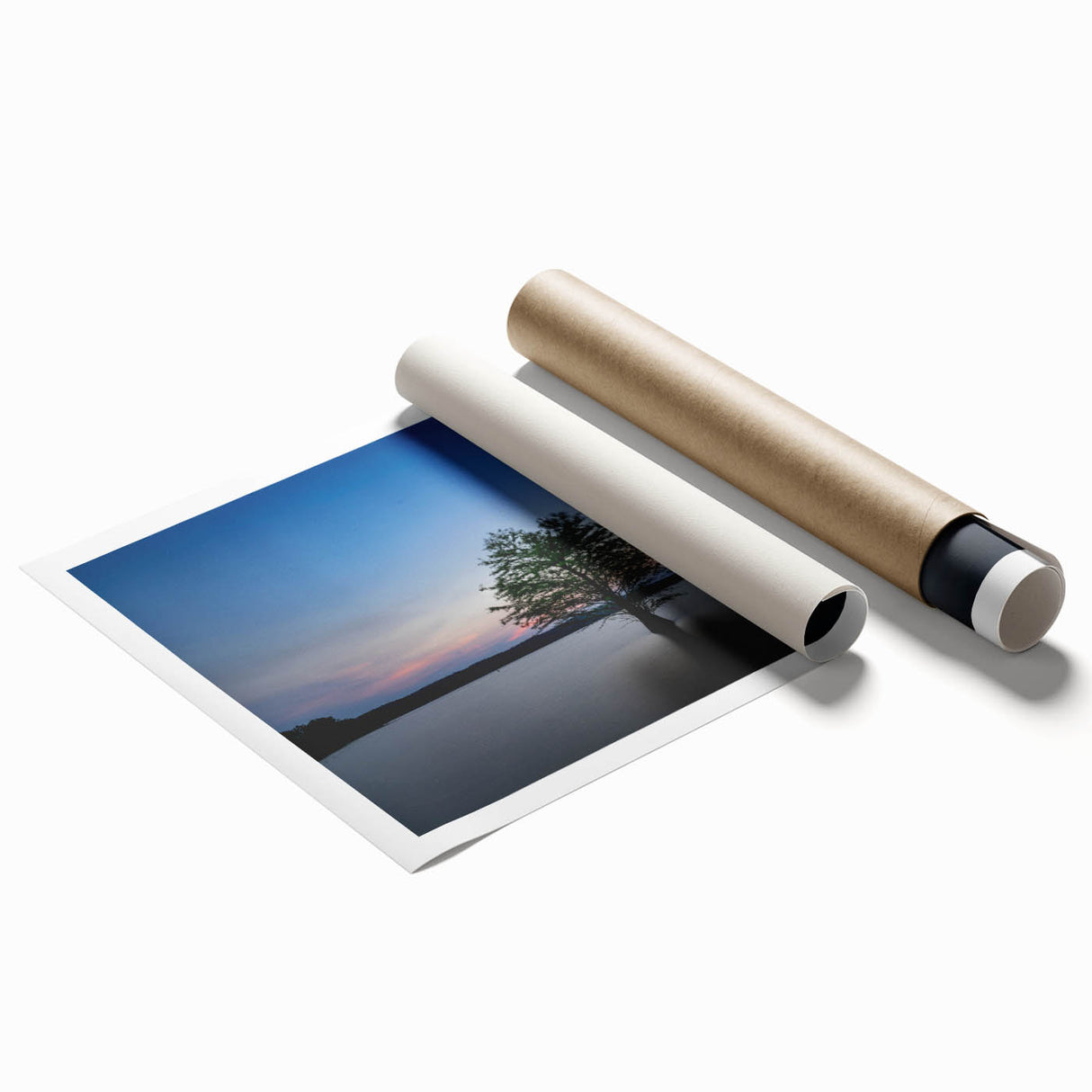 Extra large rolled print of Durham, North Carolina, featuring pastel floral art.
