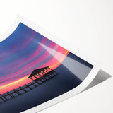 Extra large wall art featuring line art flowers in muted earth tones on a rolled canvas.