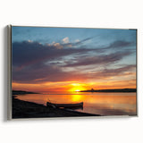 Landscape art painting of North Dakota scenery on framed canvas, featuring a colorful palette with black accents.