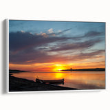 Vintage poster art of North Dakota scenery on a framed canvas, featuring colorful art in extra large size.