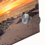 Large abstract wall art depicting Long Island scenery in mid-century modernist style on acrylic glass.