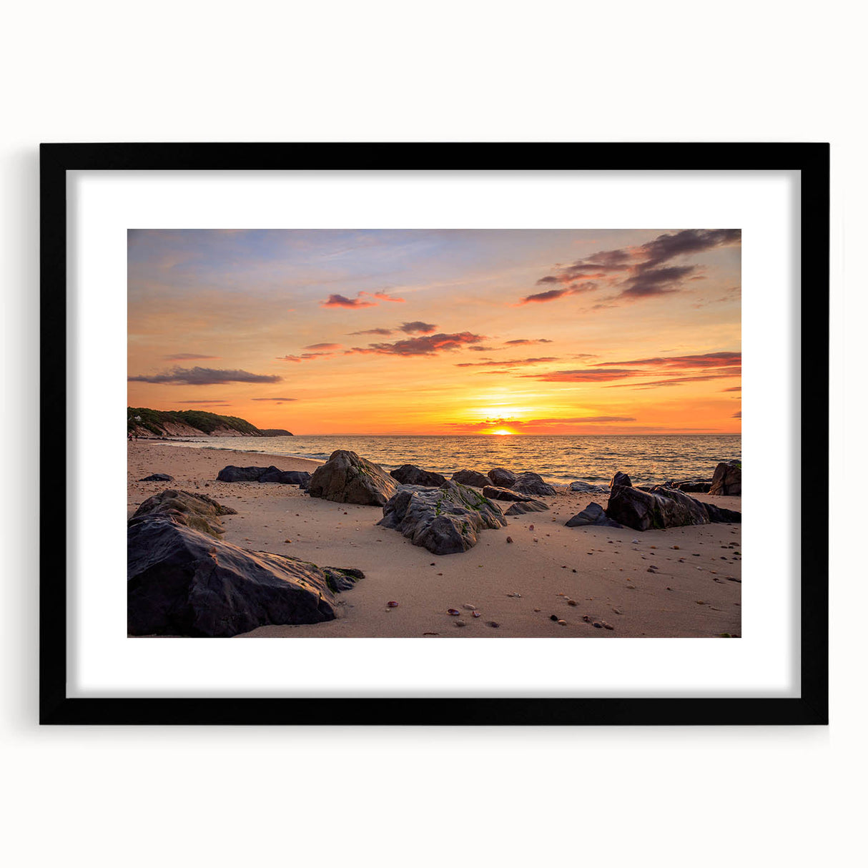 Abstract art print depicting vibrant, colorful textures, ideal for an extra large wall art in a living room setting.