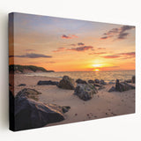 Large canvas print of Long Island scenery in muted blue and green tones, suitable for kitchen wall art.