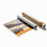 Extra large rolled print of Brooklyn Bridge in muted gray tones, ideal for classy bathroom wall art.