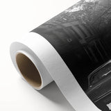 Art deco poster of Brooklyn Bridge in monochrome tones on rolled canvas, ideal for nursery wall art.