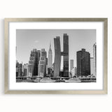 Textured art print of the Chrysler Building in abstract style with silver frame, ideal for bedroom wall decor.
